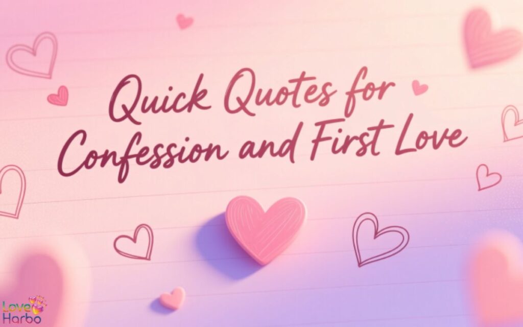 Quick Quotes for Confession and First Love