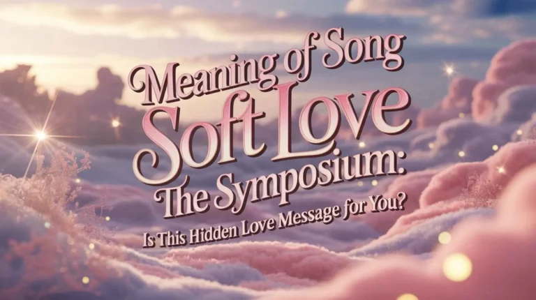 Meaning of Song Soft Love The Symposium Is This Hidden Love Message for You